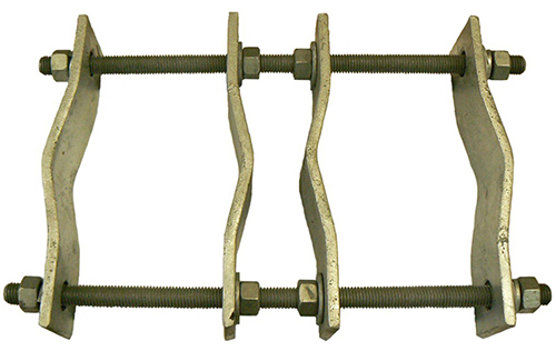 Galvanised steel heavy-duty parallel extra large mount clamp – boom 50-70mm & mast 115-155mm